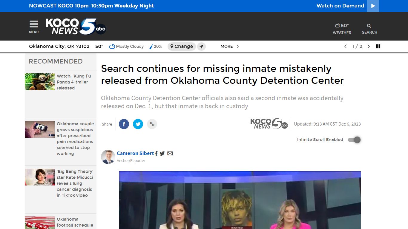 Oklahoma County jail mistakenly releases wrong inmate - KOCO 5 News
